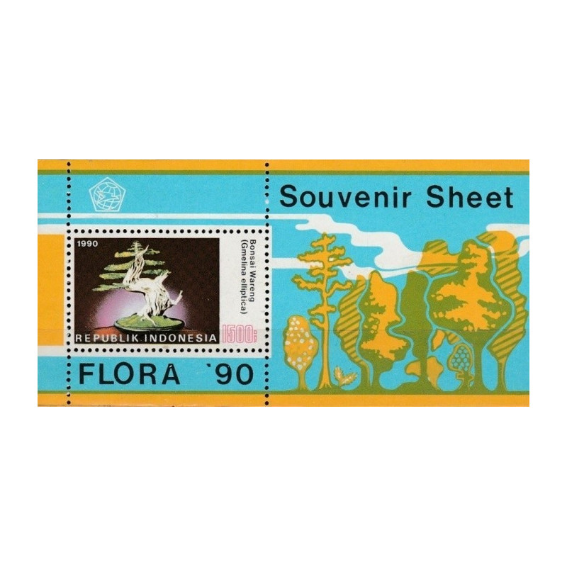 Indonezijos pašto ženklai (1990). Dekoratyvinis augalas (bonzas)