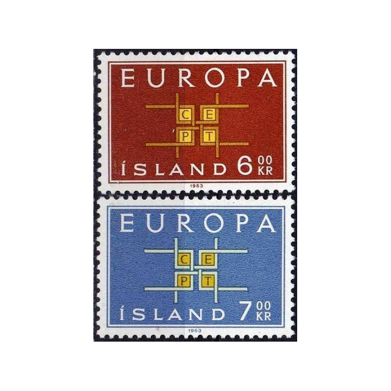 Islandijos pašto ženklai (1963) - Fantastiškos Europa ženklų kainos‎