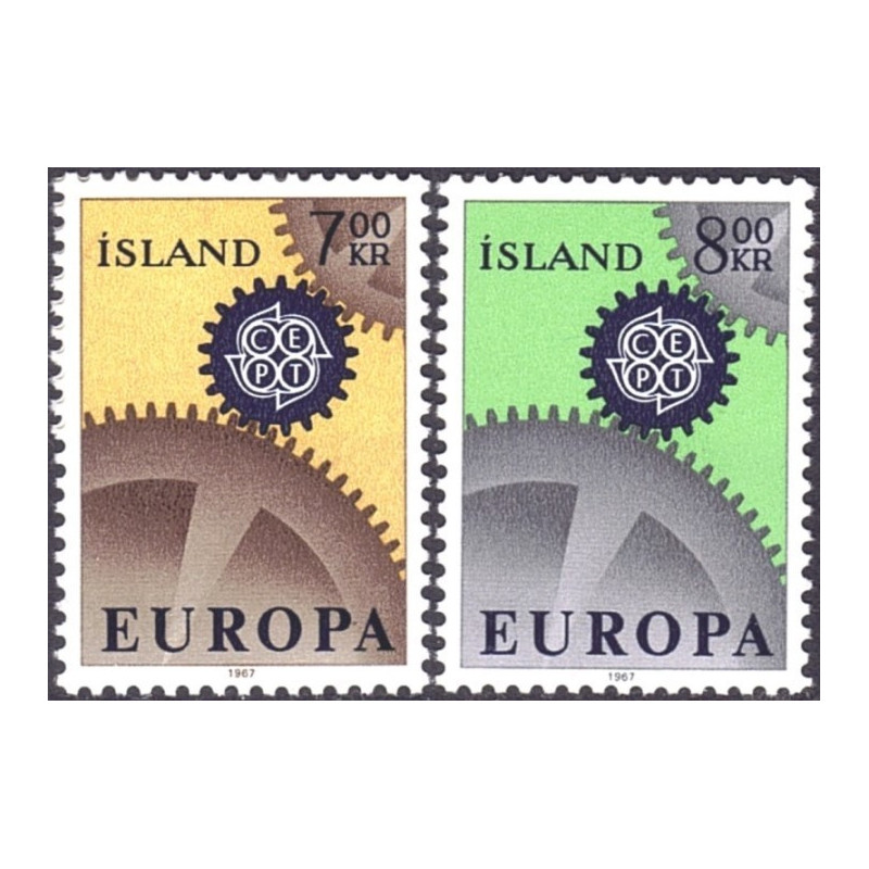 Islandijos pašto ženklai (1967) - Fantastiškos Europa ženklų kainos‎