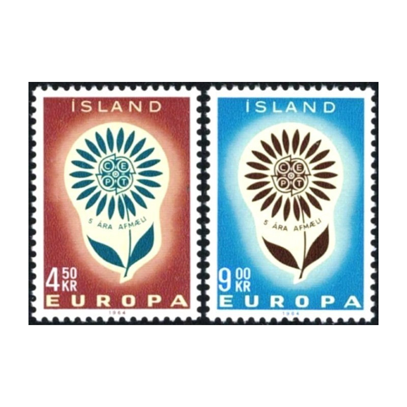 Islandijos pašto ženklai (1964) - Fantastiškos Europa ženklų kainos‎