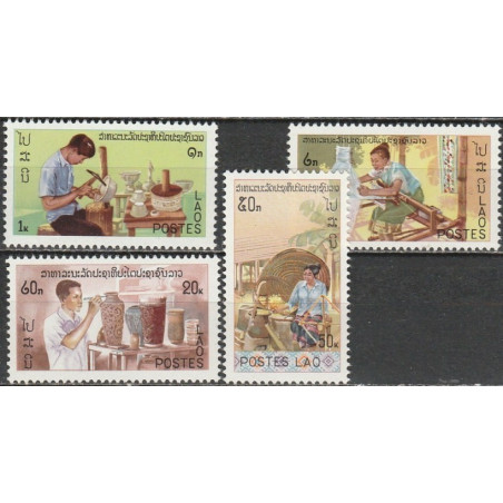 Laos stamps (1977) for sale. Artisanal handicraft