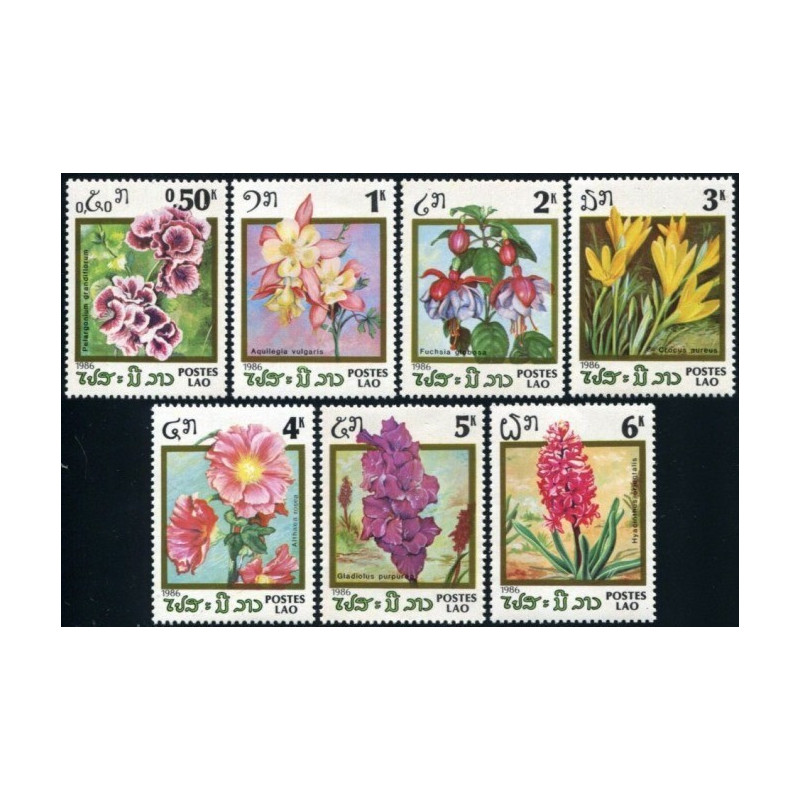 Laos stamps (1986) for sale. Flowers