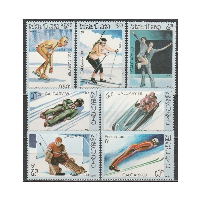 Laoso pašto ženklai (1987). Kalgario žiemos olimpinės žaidynės