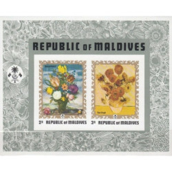 Maldives stamps (1973) for sale. Flowers in Paintings