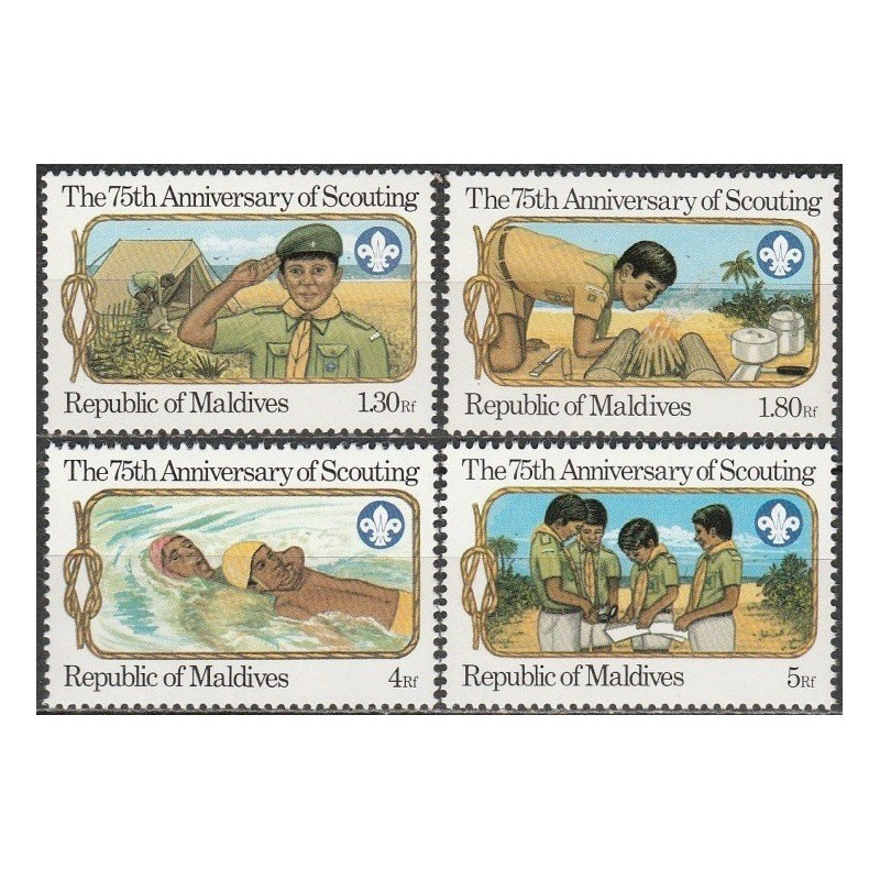 Maldyvų pašto ženklai (1982). Skautai
