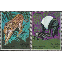 Oman stamps (1969) for sale. Mammals (leopard, tapir and young)