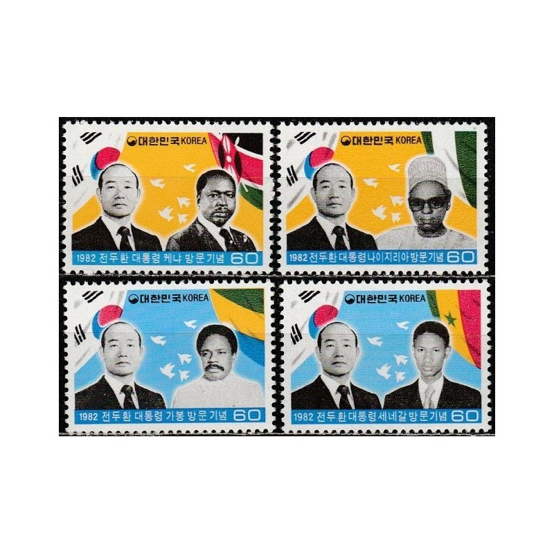 South Korea stamps (1982) for sale. Visits of President to African states