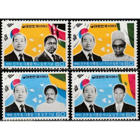 South Korea stamps (1982) for sale. Visits of President to African states