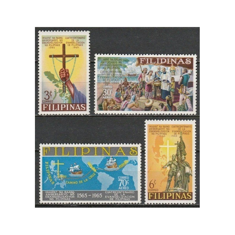Filipinų pašto ženklai (1965). 300 metų Filipinų krikštui