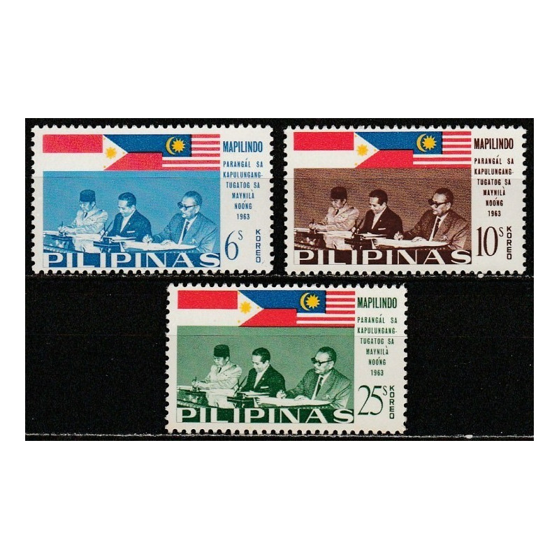 Philippines 1965. Presidents of Malaya, the Philippines, and Indonesia
