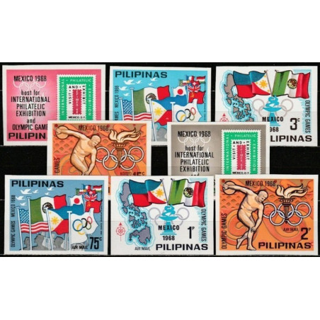 Filipinų pašto ženklai (1968). Meksiko olimpinės žaidynės