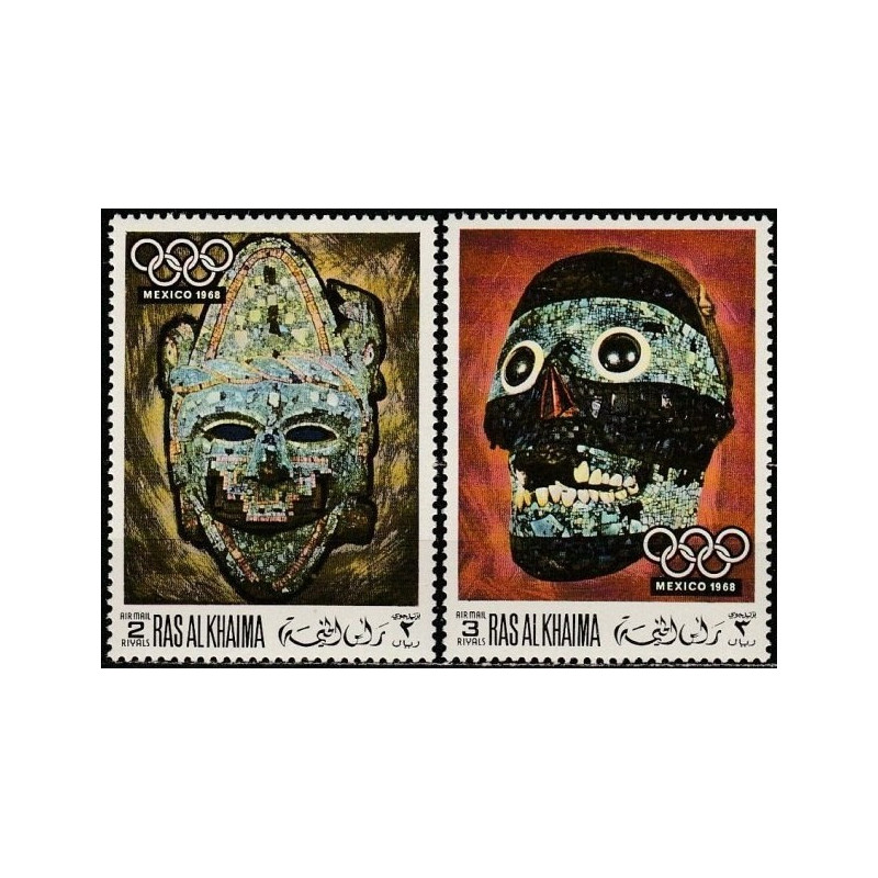 Ras al-Chaimos pašto ženklai (1969). Meksiko vasaros olimpinės žaidynės