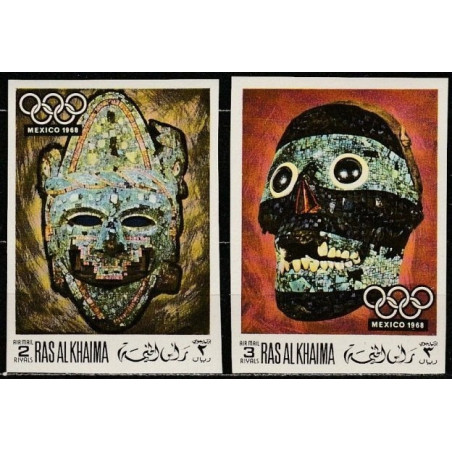 Ras al-Chaimos pašto ženklai (1969). Meksiko vasaros olimpinės žaidynės