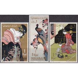 Šardžos pašto ženklai (1967). Paveikslai  (Japonų graviūros)