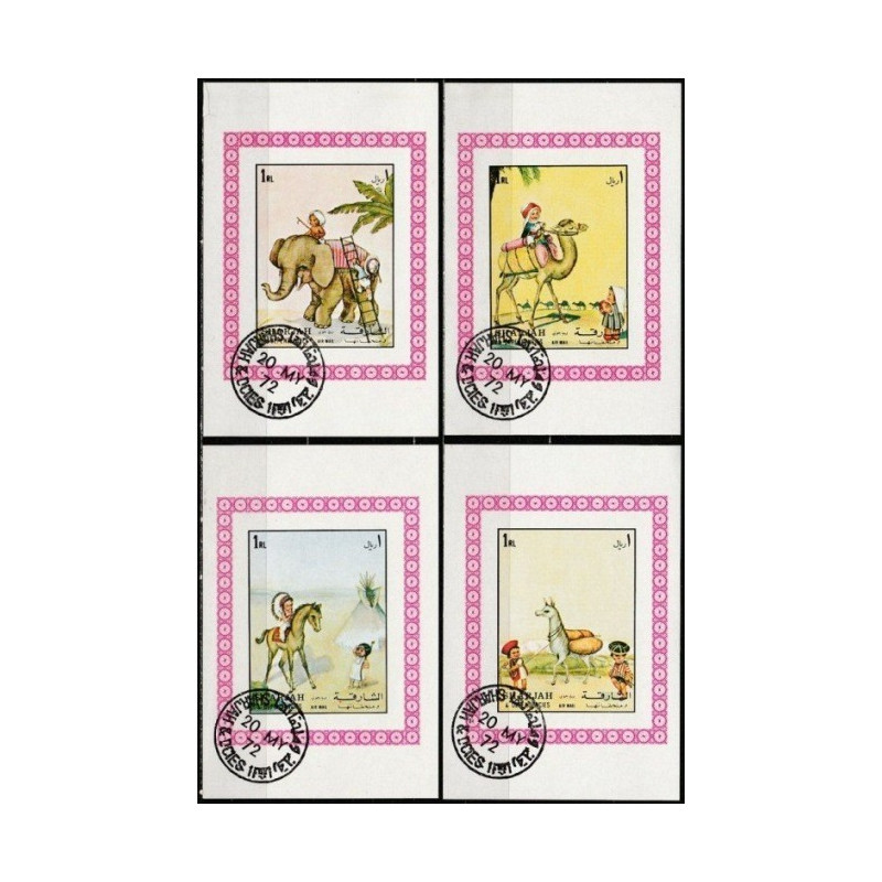 Sharjah stamps (1972) for sale. Children and animals