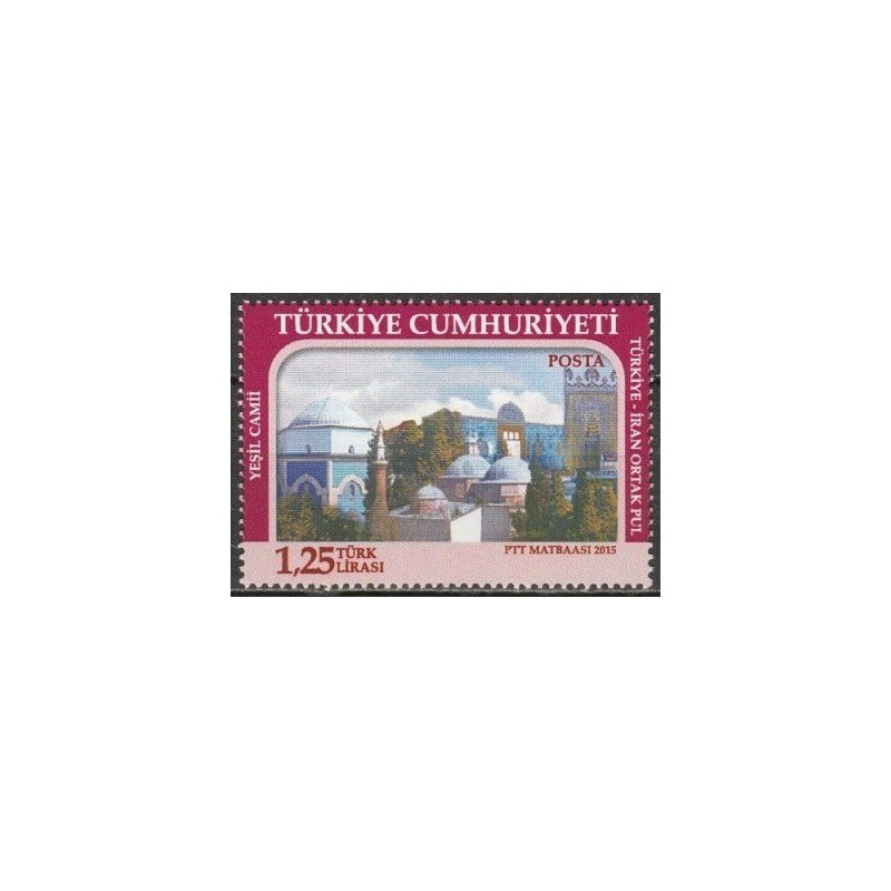 Turkijos pašto ženklai (2015). Ješli mečetė (Bursa, Turkija)