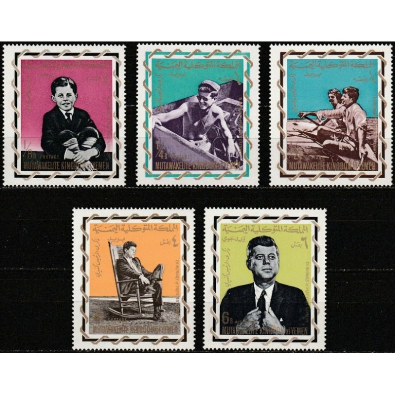 Jemeno karalystės pašto ženklai (1965). Džonas Fidžeraldas Kenedis