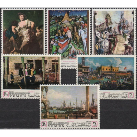 Jemeno karalystės pašto ženklai (1968). Venecijos tapytojų paveikslai