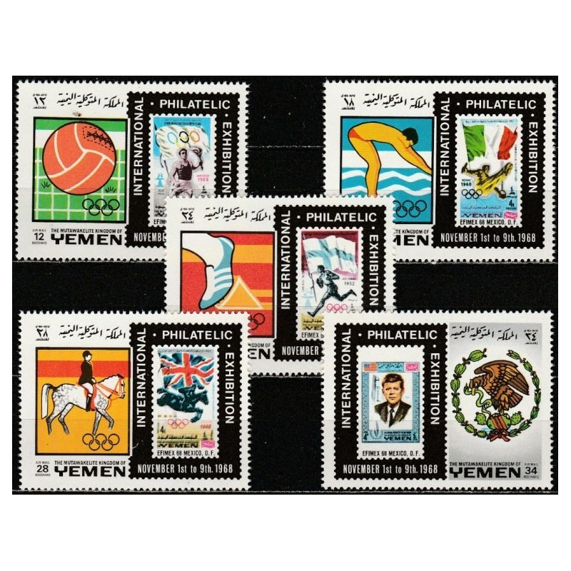 Jemeno karalystės pašto ženklai (1968). Filatelijos paroda EFIMEX