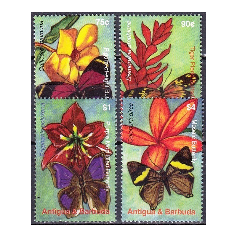 Antigua and Barbuda stamps (2007) for sale. Butterflies