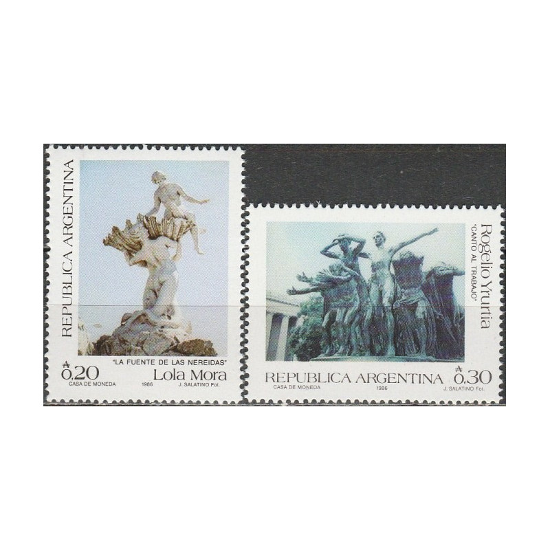 Argentinos pašto ženklai (1986). Skulptūros