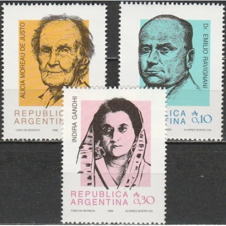 Argentina stamps (1986) for sale. Famous politicians