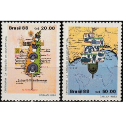 Brazilijos pašto ženklai (1988). Vergovės panaikinimas