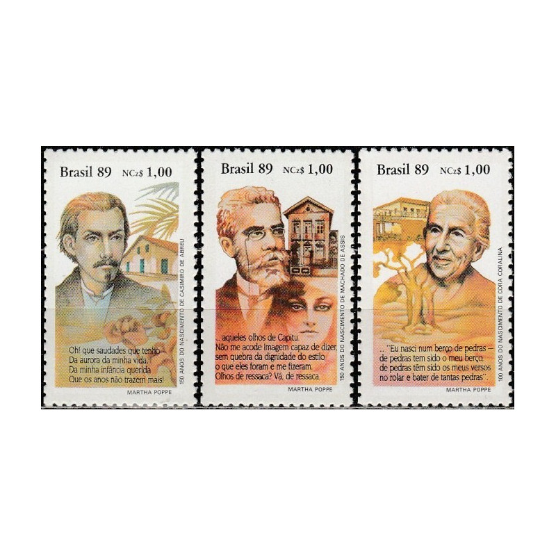 Brazil stamps (1989) for sale. Writers