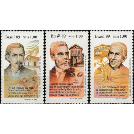 Brazilijos pašto ženklai (1989). Rašytojai