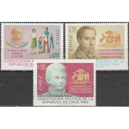 Čilės pašto ženklai (1982). Nauja konstitucija, žymūs žmonės