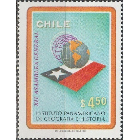 Čilės pašto ženklai (1982). Amerikos geografų ir istorikų konferencija