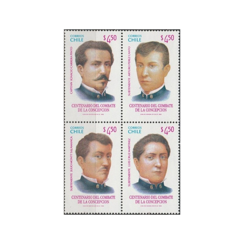Čilės pašto ženklai (1982). Ramiojo Vandenyno karo didvyriai