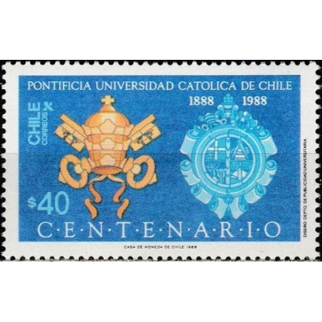 Čilės pašto ženklai (1988). Popiežiaus universitetas