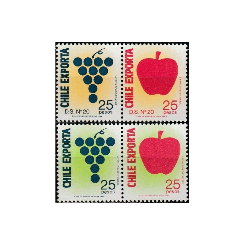 Chile stamps (1989) for sale. Fruits and berries (exports)