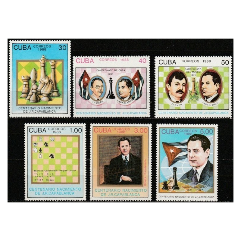 Cuba stamps (1988) for sale. Chess