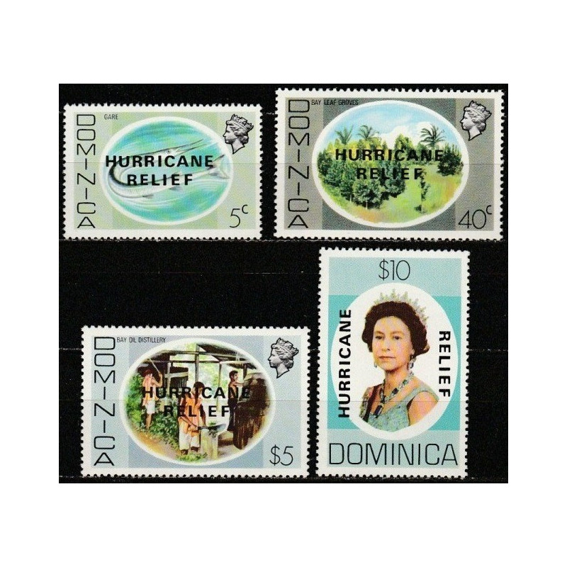 Dominica stamps (1979) for sale. Overprinted for Hurricane relief