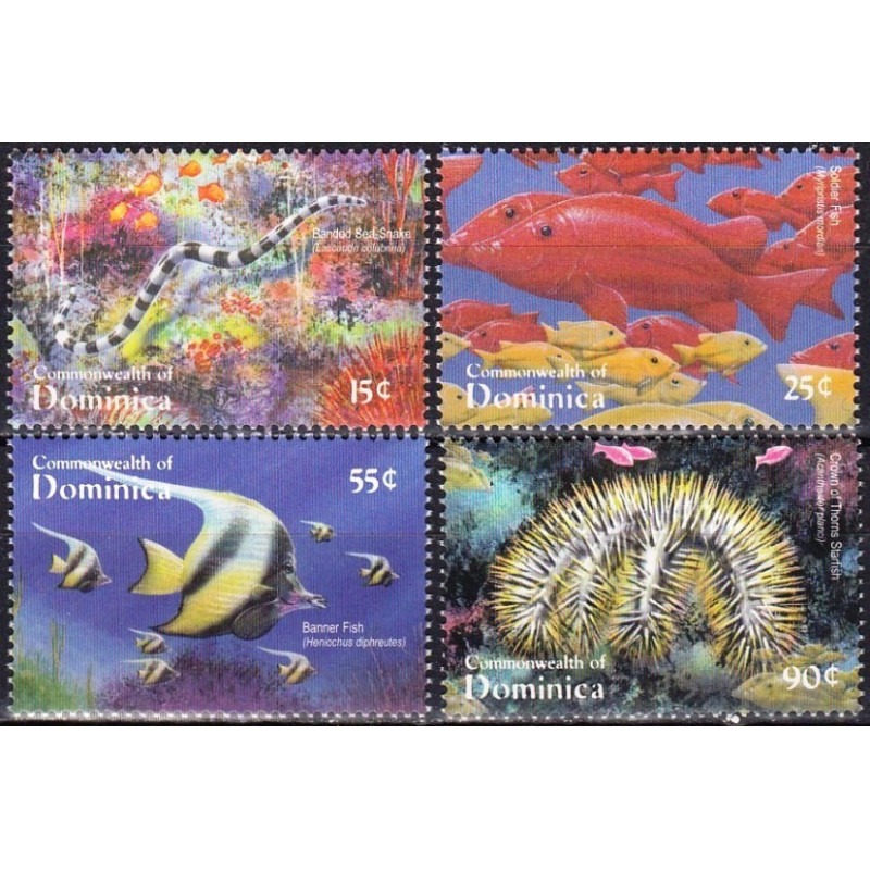 Dominica stamps (2001) for sale. Marine life