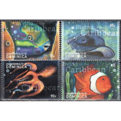 Dominikos pašto ženklai (2001). Jūrų gyvūnija (nardymas)