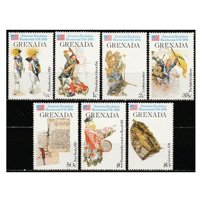 Grenada stamps (1976) for sale. American Revolution anniversary