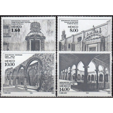 Meksikos pašto ženklai (1982). Kolonijinė architektūra