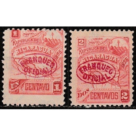 Nicaragua stamps (1896) for sale. Postage revenue stamps (watermarked)