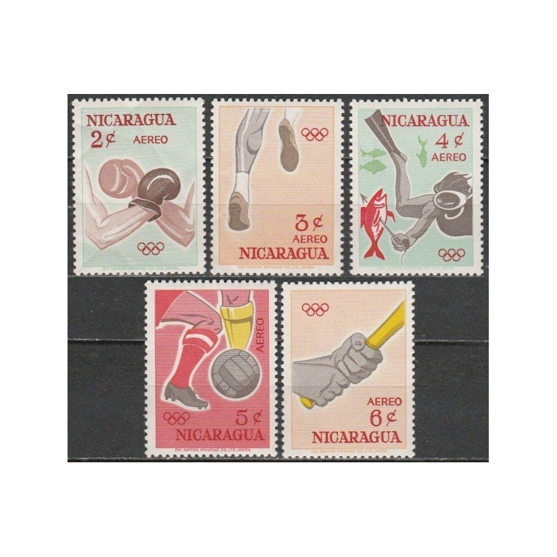 Nikaragvos pašto ženklai (1963). Tokijo vasaros olimpinės žaidynės