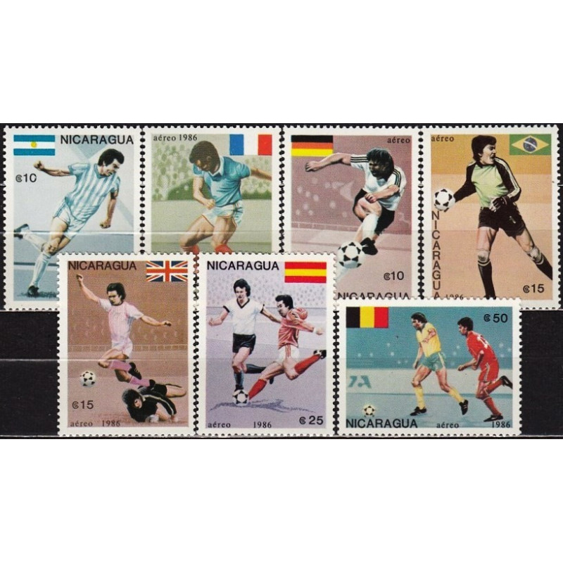 Nikaragvos pašto ženklai (1986). FIFA Pasaulio taurė Meksikoje
