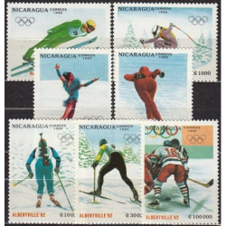 Nikaragvos pašto ženklai (1990). Albervilio žiemos olimpinės žaidynės