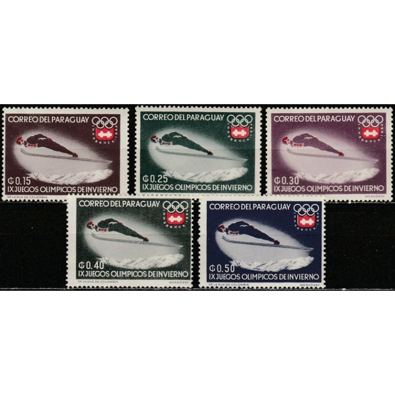Paragvajaus pašto ženklai (1963). Insbruko Žiemos olimpinės žaidynės