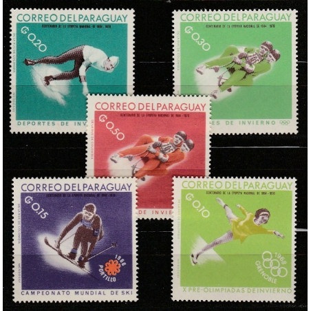Paragvajaus pašto ženklai (1966). Grenoblio vasaros olimpinės žaidynės