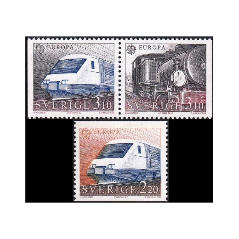 Švedijos pašto ženklai (1988). Transportas ir ryšiai