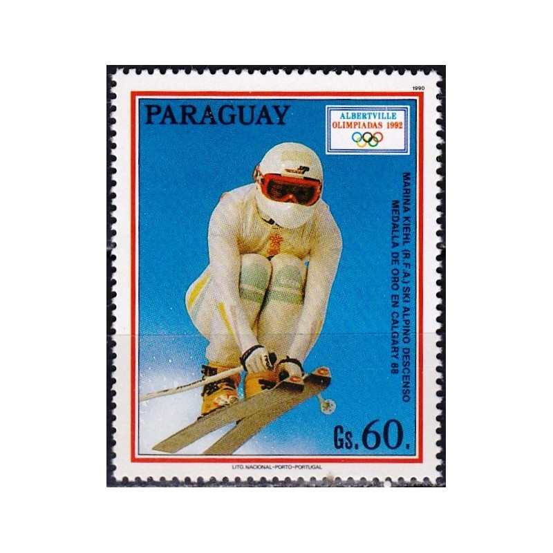 Paraguay 1990. Winter Olympic Games Albertville (Marina Kiel - winner of Calgary Games)