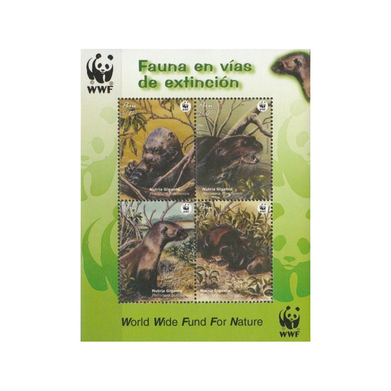Peru stamps (2004) for sale. Giant river otter