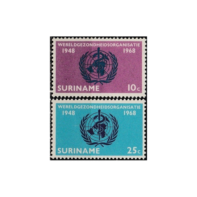 Surinamo pašto ženklai (1968). Pasaulinė Sveikatos Organizacija